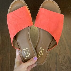 Franco Sarto Vibrant Orange Slide Sandals